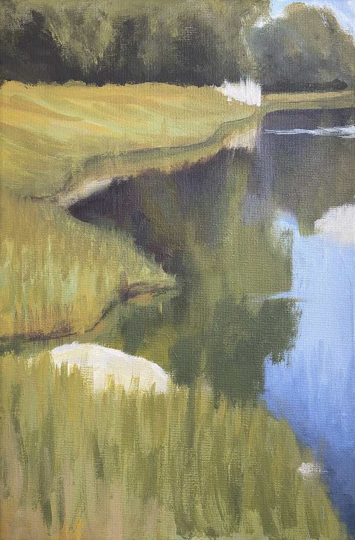 Lake painting study of unknown artist